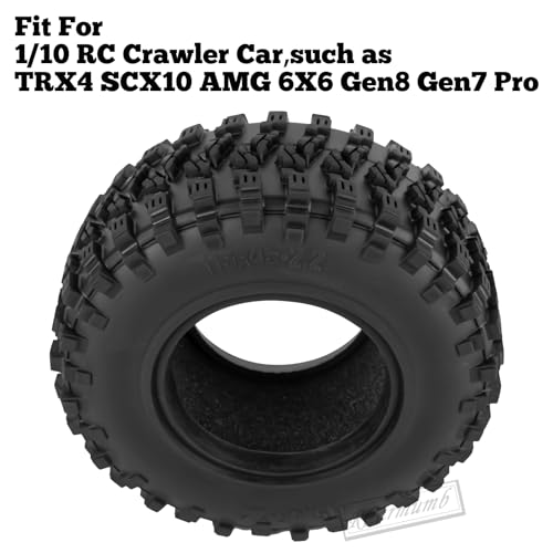 2.2 Inch RC Crawler Tires for 1/10 TRX4 SCX10 Capra AMG 6x6 Gen8 Everest Gen7 Pro Off-Road Vehicles,All-Terrain High Grip Soft Rubber Tires w/Deep Tread & Foam Insert,Styled - style: StyleD(4pcs)