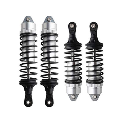 5862 Front & Rear Aluminum Alloy Shock Absorber for 1/10 Slash 4x4 Hoss Rustler Stampede Bandit VXL Nitro Shock Parts Replace of 3760 3762 SLA014 (4-Pack) (Silver) - color: Silver