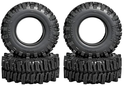 1.3” Crawler Tires - 64x26mm Mud Terrain Tyres for TRX4M SCX24 | Soft Sticky Rubber Tyres with Foam Insert Fit 1/18 1/24 AX24 TRX4M Axial SCX24 FCX24 Ultimate CR-18P EVO XC-1 RTR RC Crawler