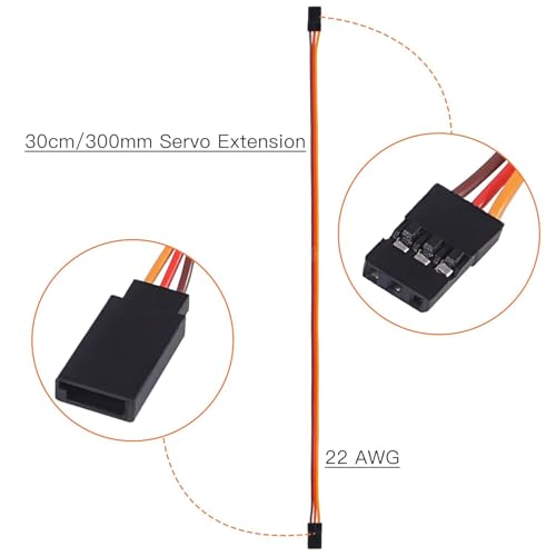 8PCS 600mm Servo Extension Cable 3-Pin Male to Female 30 Core Lead Wire Cable Connectors Control Board Remote - 60CM