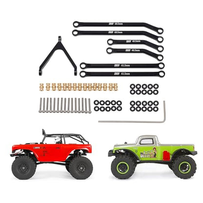 DKKY CNC Aluminum High Clearance for 1/24 RC Crawler LWB 133.5mm Axial SCX24 AXI90081 Deadbolt AXI00004 B17 Upgrades (Black) - color: Black