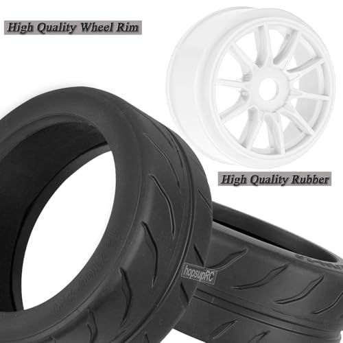 RC Rubber Wheels RC Tires for 1/7 Infraction 6S BLX,1/8 Typhon 6S BLX,Limitless,Highway Wheels Soft Tires Truck Tire Highway Tires,4PCS White - color: White(4pcs)