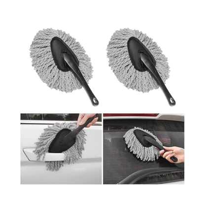 Osilly 2PCS Car Dash Duster Brush, Soft Microfiber Multi-Functional No-Scratch Vehicle Dashboard Cleaning Brush with Handle, Auto Detailing Cleaning Kit, Universal for SUV Automobile Truck (Grey) - color: Gray, size: 2PCS