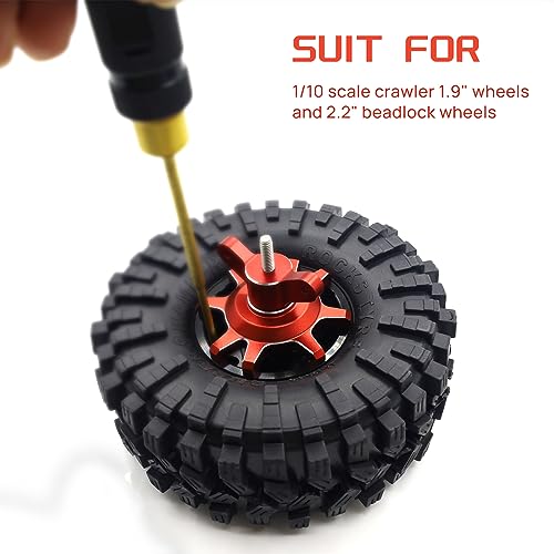 1.9/2.2 Beadlock Wheels Mounting Tool for RC Crawler Tires Rims(Red) | Wheel Mounting,1/10 Scale,Beadlock Tires,Easy Assembly,Precision Fit,Durable Construction - color: Red