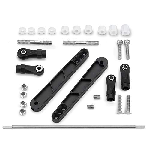Alloy Metal Rear Sway Bar Anti-roll Set for 1/10th Rock Crawler Car Axial Wraith RR10/90048/90053,Yeti 90025 (Black) - color: Black