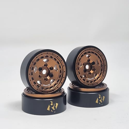 LGRP® FIFTEEN52® TURBOMAC HD Series 1.0" Beadlock Wheels, (Satin Bronze), 28mm (1.1") x 31mm x 13mm (4 Wheels Per Order) Compatible with 1/24 Scale RC Axial SCX24, Element, Enduro, URUAV, LGF52201