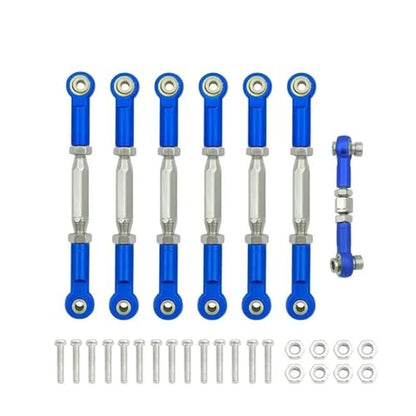 RC Links Linkage for Traxxas for Slash 4X4/2WD 1/10 rc Cars Upgrade Parts 1 Set 7 Pcs Metal Turnbuckle Camber Link End Adjustable Kit(Dark Blue) - color: Dark Blue