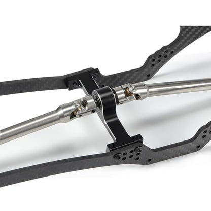 Aluminum Alloy 1/10 Transfer Case 70mm Width 5mm D-Shaped Shaft Transmission Gearbox for RC Crawler Cheater Rigs MOA 1.9 Shafty LCG Chassis Build