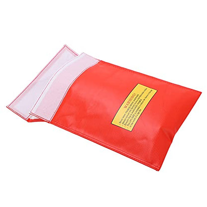 LiPo Battery Explosion Proof Bag, Fireproof Nylon Charging & Storage Bag, Lithium Battery Safe Guard for Safe Storage, e Pouch for Charging Portability - size: Red