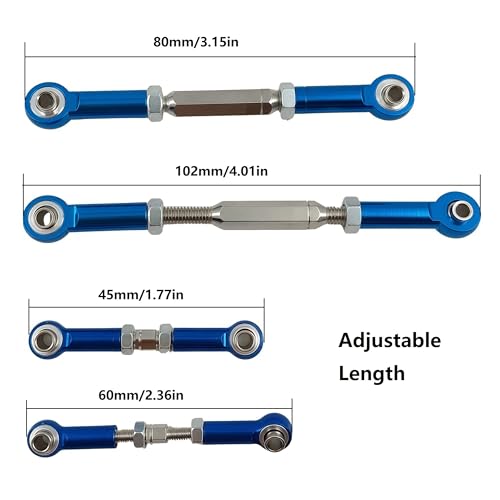 Adjustable Turnbuckles Camber Link Set for Slash Rustler Stampede Hoss | Aluminum,2WD,4X4,Bandit,X-01,3745 , Replacement for 3139 ,3139A ,1935 ,3644 ,3741X ,3741A