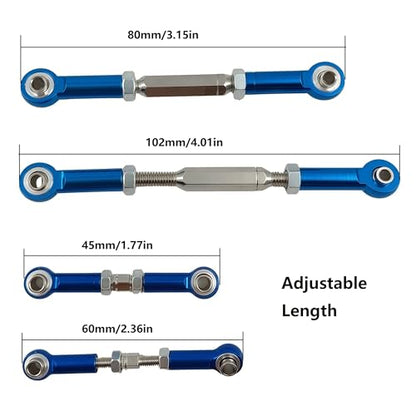 Adjustable Turnbuckles Camber Link Set for Slash Rustler Stampede Hoss | Aluminum,2WD,4X4,Bandit,X-01,3745 , Replacement for 3139 ,3139A ,1935 ,3644 ,3741X ,3741A