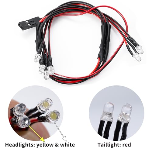 LED Headlights Taillight Front&Rear Lamp Light Kit for 1/18 Redcat Ascent RC Crawler Car Upgrades Parts