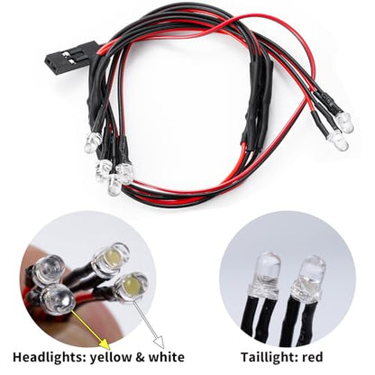 1:18th RC Car Light Kits Front Rear LED Lamp Upgrades for 1/18 Redcat Ascent Rock RC Crawler Car