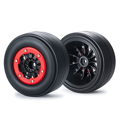 2Pcs Rear 2.2/3.0" Drag Racing Wheel Tires | For 1:10 22S No-prep Drag Racing, RC Car Short Course Slash