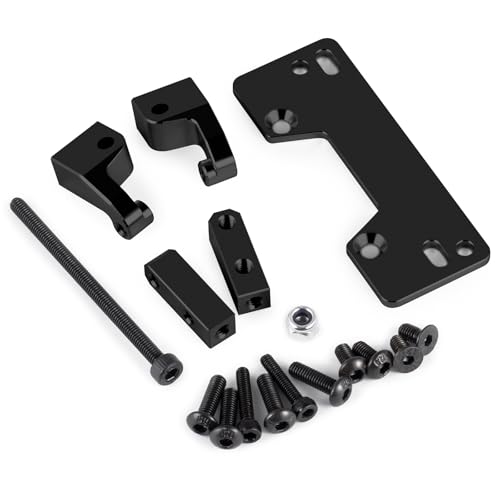 Aluminum Axle Servo Mount Base Stand, Black | Upgrade Parts, For 1/10 Axial SCX10 II 90046, RC Crawler Car - color: Black