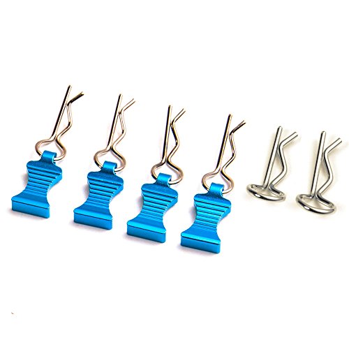 RC Car Body Clips Pins with Pull Taps for 1/8th 1/10th 1/12th RC Model Car (Blue) - color: Blue