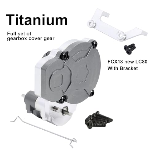 Metal Transmission Gearbox with Bracket for FMS FCX24 1/24 Power Wagon FCX18 Land Cruiser LC80 K5 Blazer RC Crawler Upgrade Part (Titanium for FCX18) - color: Titanium for Fcx18