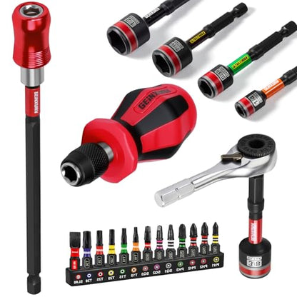 21 Pieces Tool Kit Include Mini Ratchet Wrench, S2 Steel Screwdriver Bit, Mini Screwdriver Handle, Magnetic Locking Bit Holde, Socket Wrench Nut Driver Set. Portable Hand Tools Set for Repair - style: RM021-US