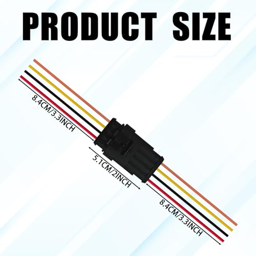 4 Pin 18 AWG Waterproof Electrical Wire Connector Kit, Push-in Quick Wire Connector with Male/Female Plugs & 10cm Pigtails, 1.5mm Series Terminal Plug for Car, Truck, Boat (5 Pack) - size: 4 Pin-5pack