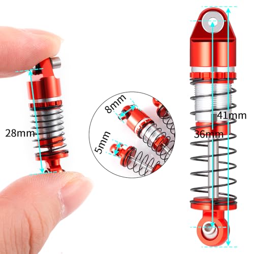 RCLIONS RC Car Shocks 36mm Oil Shock Absorber for AXIAL SCX24 1/24th RC Crawler Car Upgrade Parts - size: 36mm