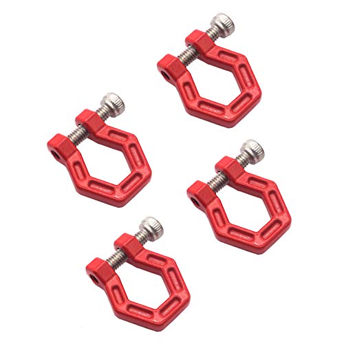 4Pack Vgoohobby RC Car Trailer Buckle,Metal Tow Shackle Front Bar Rescue Lock Hook Ring Compatible with Axial SCX10 Tamiya CC01 D90 Traxxas 1/10 RC Crawler Car