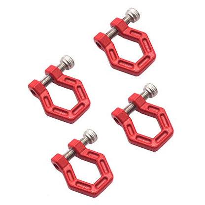 4Pack Vgoohobby RC Car Trailer Buckle,Metal Tow Shackle Front Bar Rescue Lock Hook Ring Compatible with Axial SCX10 Tamiya CC01 D90 Traxxas 1/10 RC Crawler Car