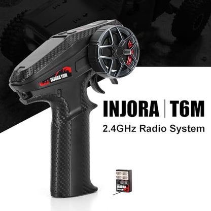 INJORA T6M 2.4GHz Transmitter with 4CH Receiver for 1/30 1/24 1/18 RC Car