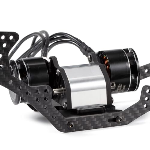 Ultralight Dual Motor Transmission 62g Aluminum LCG Transmission Gearboxes 48P Overdrive Dig Tiny Gearbox for 1/10 RC Crawler LCG Cheater Rig (Silver) - color: Silver