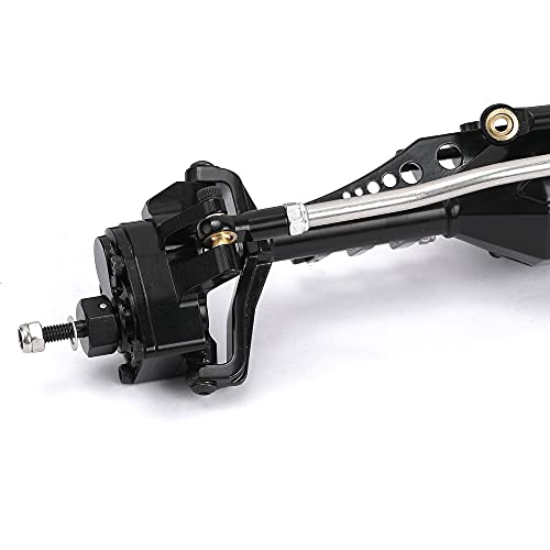 1/10 RC Car Aluminum Alloy Front Portal Axle Assemble for Capra 1.9 UTB AXI03004 RC Crawler Upgrades (Black) - color: Black