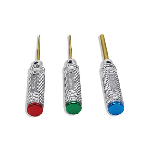 RC Mini Tool Set Compatible with Axial SCX30 1/30 RC Crawler | 1.3mm Hex,2.0 Phillips Screwdriver, Mini Box Nut Wrench, Gold Titanium Coated Tips,RC Car Upgrade Repair Maintenance