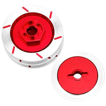 4Pack Vgoohobby Aluminum Alloy RC 12mm Hex Hub Wheel Rim Brake Disc Compatible with HSP HPI Traxxas Tamiya 1/10 On-Road Racing Model Car (Red) - color: Red