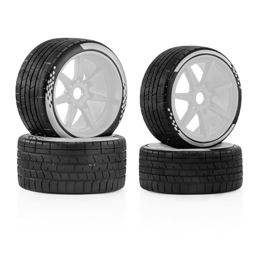 4PCS RC Highway Off-Road Truck Wheels & Tires - Compatible with 1/8 Typhon 6S BLX, 1/7 Infraction 6S BLX/Limitless - Foam Insert Plastic Rims (White(4pcs)) - color: White(4pcs)