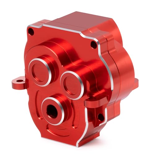 Aluminum Transmission Housing Gearbox Case for TRX4M 1/18th RC Crawler Car Upgrade Parts Accessories (Red) - color: Red