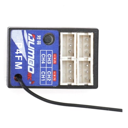 Helidirect DUMBORC P4FM 4 Channel Mini Micro RC Receiver 2.4GHz for RC Car Boat Tank – Compact Remote Receiver No Gyro