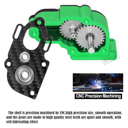 Aluminum Transmission Gearboxes Upgrades Part for SCX10 SCX10 II 90046 90047,RC Crawler Car Alloy Transmission Gearbox Hop Ups,Green - color: Green - Scx10