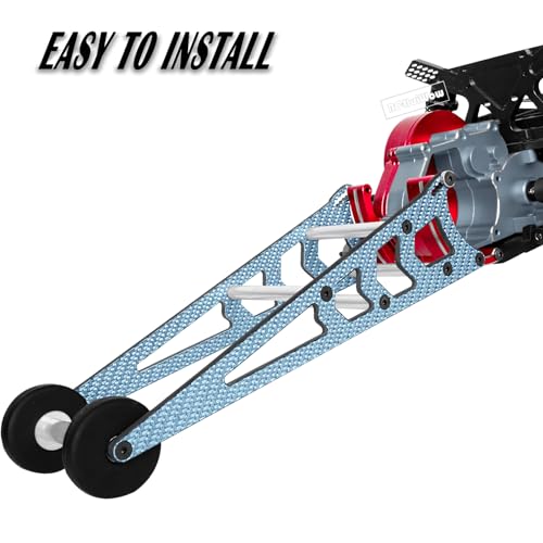 RC Wheelie Bar w/Mount Upgrades Part for 1/10 Slash Rustler Bandit 2WD(VXL),Carbon Fibre Wheelie Bar Kit Tail Wheel Head up Wheel Assembly Hops Up,Navy Blue - color: Navy Blue(1set)