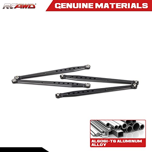 RCAWD Lower Suspension Links Set 4pcs for RedCat 1/10 Everest Gen7 Pro/Sport RC Crawler Links Rod Aluminum Linkage Rod Arm Set Upgrade Part Black - color: Black