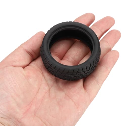uxcell 4pcs Soft Rubber RC Car Tires for 1/10 Scale Touring On-Road Racing - 62mm x 26mm Performance Tyre, Black
