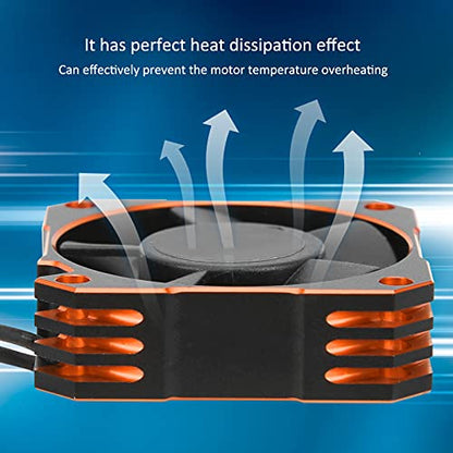 RC Motor Cooling Fan,21000RPM High Speed Cooling,Brushless Motor Fan 35mm 8.5V for 1/10 1/12 1/8 RC Cars Trucks Drones Racing (Orange)