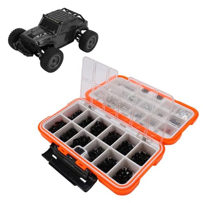 537PCS Universal RC Screw Kit Screws Assortment Set, Hardware Fasteners for 1/8 1/10 /12/16 Scale RC Crawler Cars Trucks with Storage Box