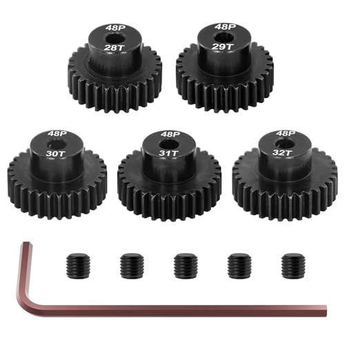 OGRC 48P 28T 29T 30T 31T 32T Pinion Gear for 1/10 RC Monster Truck Buggy | 0.53M, Hardened Steel, 3.175mm Shaft, for Arrma Traxxas Axial HSP Redcat Losi RC Car - size: 28T 29T 30T 31T 32T