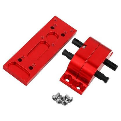 Metal Alloy 1:1 Transfer Case Gearbox Transmission with Mount Plate for Axial SCX10 D90 1/10 RC Crawler 1/14 Tamiya Tractor Truck Upgrade Parts (red) - color: Red