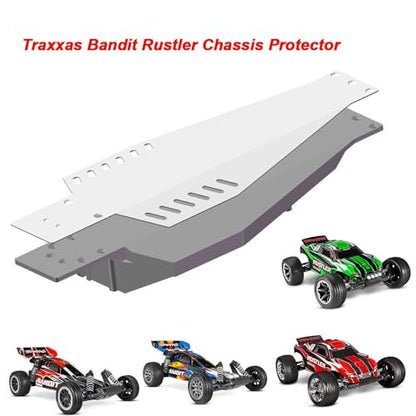 Aluminum Chassis Protector Skid Plate for 1/10 Traxxas Slash 2WD Rustler Bandit Replace Chassis VXL Upgrades