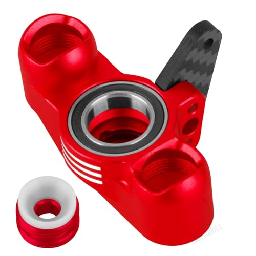 RC Aluminum Upgrades Part for 1/8 Typhon 6S BLX,1/7 Felony/Mojave/Infraction/Limitless 6S BLX,Front Knuckles Steering Blocks &Rear Hub Stub Axle Carriers Hops Up,Red - color: Red - (Upgrades)