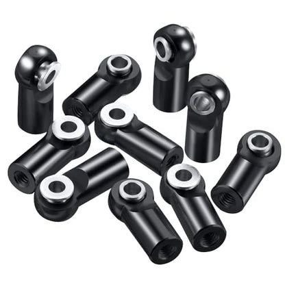 MORLORDY 10Pcs M2.5 Tie Rod End Ball Joint Link Ball Head Holder for RC Car Truck Upgrade Part (Black) - color: Black
