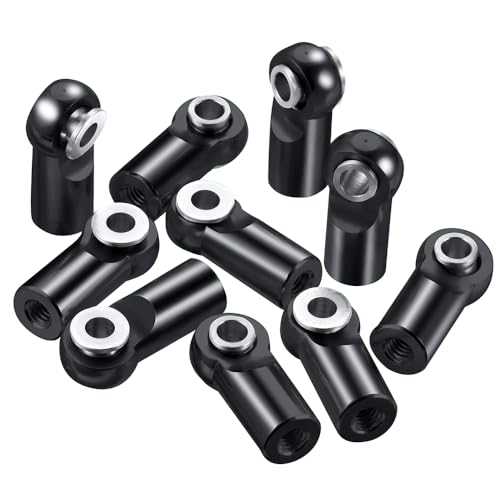 MORLORDY 10Pcs M2.5 Tie Rod End Ball Joint Link Ball Head Holder for RC Car Truck Upgrade Part (Black) - color: Black
