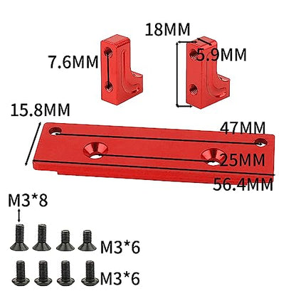 1/10 Metal Alloy Front Axle Servo Mount Holder Servo Fixed Bracket for AXI03004 Capra 1.9 RC Car Alloy Upgrade Parts (Red) - color: Red