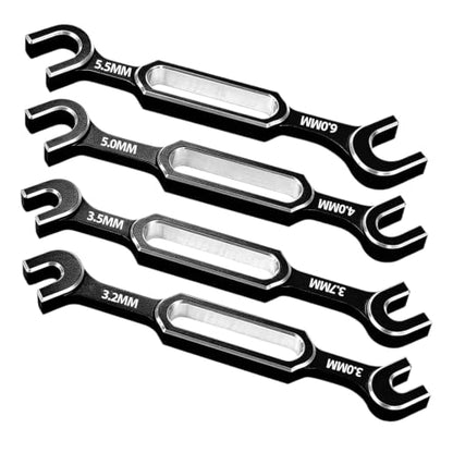 4PCS RC Wrench 3.0/3.2/3.5/3.7/4.0/5.0/5.5/6.0mm Turnbuckle Nut Ball Joint Remover RC Repair Tool for RC Crawler Car Boat Upgrade Parts, Silver - color: Silver