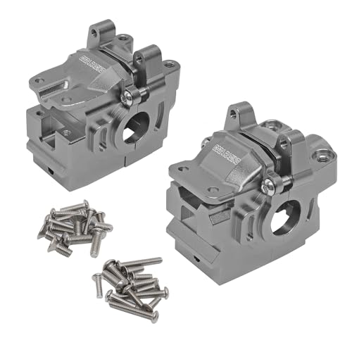 Alloy Front&Rear Differential housing Gear Box for Traxxas 1/10 4X4 Rustler Stampede Hoss Slash 4WD VXL-Replaces Part 6880 6881 - color: Titanium