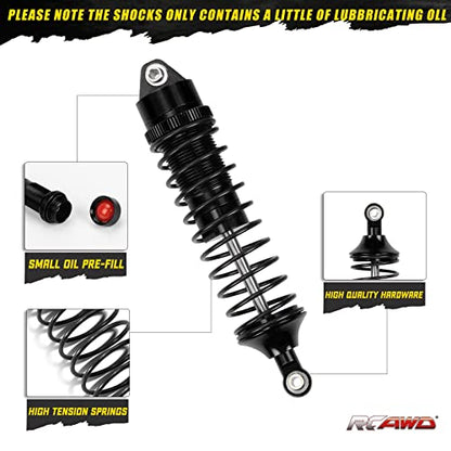 RCAWD Shock Absorber Damper for LOSI 1/10 Lasernut U4, Tenacity DB Pro, TENACITY TT Pro 4WD SCT Upgrades, RC Shocks Front Rear 90mm 100mm, Parts for #LOS233011, LOS03028, LOS03027, LOS03019 Black - color: Black